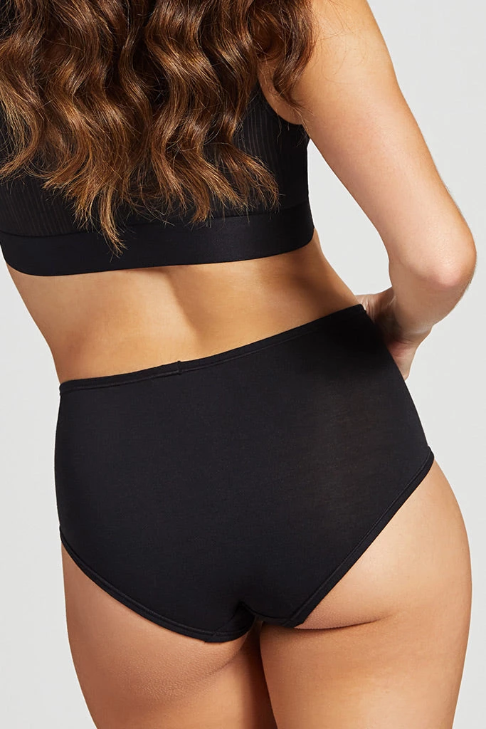 Negative Underwear Cotton High Waist Brief In Black (Singles - Employee Sale) 5 Negative Underwear Cotton High Waist Brief In Black (Singles - Employee Sale)