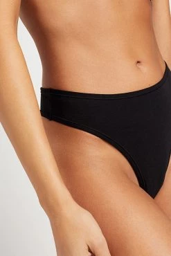 Negative Underwear Cotton Thong In Black (Singles - Employee Sale)