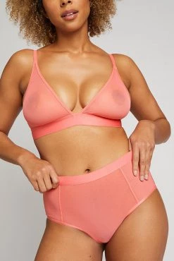 Negative Underwear Sieve High-Waist Brief In Coral 8 Negative Underwear Sieve High-Waist Brief In Coral
