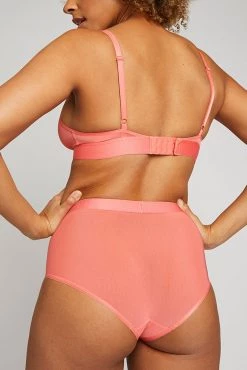 Negative Underwear Sieve High-Waist Brief In Coral 9 Negative Underwear Sieve High-Waist Brief In Coral
