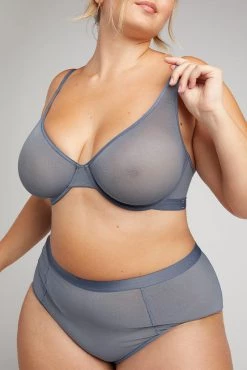 Negative Underwear Sieve High-Waist Brief In Slate 10 Negative Underwear Sieve High-Waist Brief In Slate