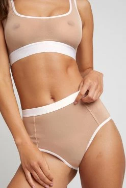 Negative Underwear Best Sellers Sieve High-Waist Brief In Buff + White 9 Negative Underwear Best Sellers Sieve High-Waist Brief In Buff + White