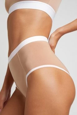 Negative Underwear Best Sellers Sieve High-Waist Brief In Buff + White