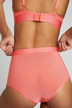Negative Underwear Sieve High-Waist Brief In Coral