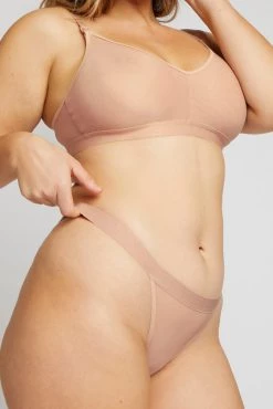 Negative Underwear Silky Thong In Buff Underwear