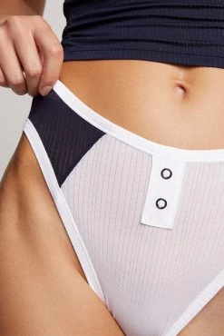 Negative Underwear Whipped French Cut Brief In Navy + White New 7 Negative Underwear Whipped French Cut Brief In Navy + White New