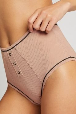 Negative Underwear Whipped High Rise In Buff + Black