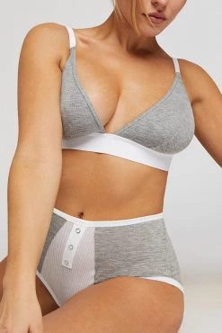 Negative Underwear Underwear Whipped High Rise In Heather Grey + White 7 Negative Underwear Underwear Whipped High Rise In Heather Grey + White