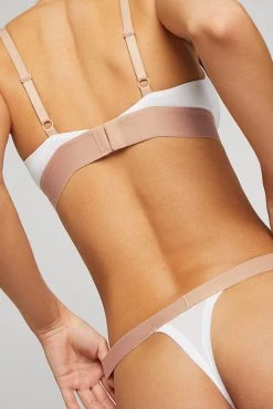 Negative Underwear Whipped Thong In Buff + White Underwear