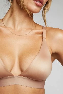 Negative Underwear Glacé Triangle Bra In Buff