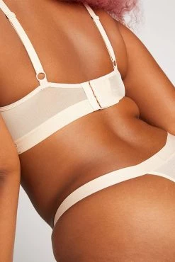 Negative Underwear Lined Sieve Demi Bra In Peach (Employee Sale)