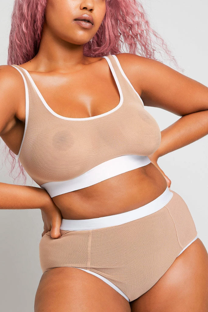 Negative Underwear Sieve Bra Top In Buff + White Bras 5 Negative Underwear Sieve Bra Top In Buff + White Bras