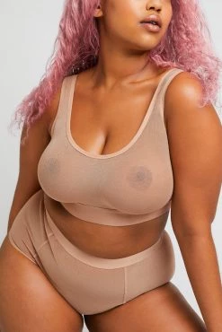Negative Underwear Sieve Bra Top In Buff Bras