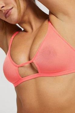 Negative Underwear Sieve Cutout Bra In Coral