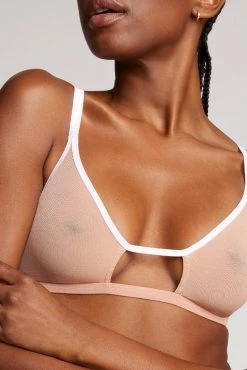 Negative Underwear New Sieve Cutout Bra In Buff + White