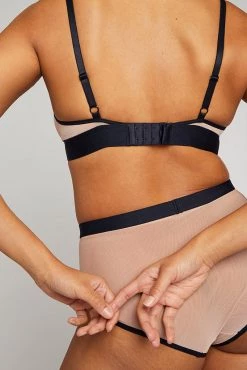 Negative Underwear Sieve Triangle Bra In Buff + Black Bras