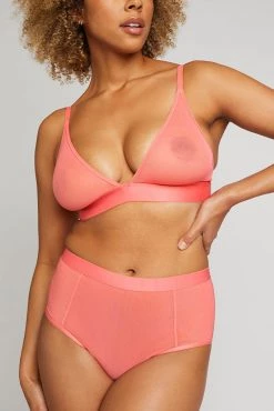 Negative Underwear Bras Sieve Triangle Bra In Coral
