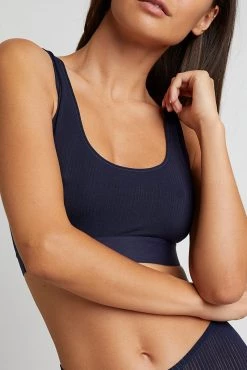Negative Underwear Whipped Bra Top In Navy Bras
