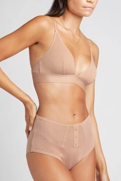 Negative Underwear Whipped Triangle Bra In Buff Bras