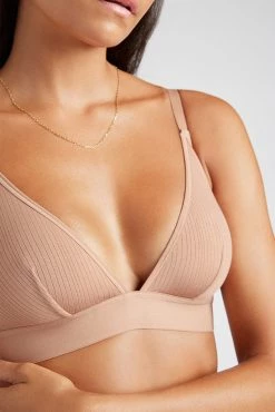 Negative Underwear Whipped Triangle Bra In Buff Bras