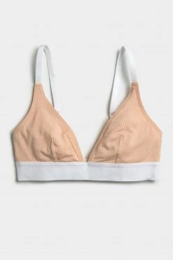 Negative Underwear Whipped Triangle Bra In Peach Colorblock (Employee Sale) Wireless