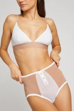 Negative Underwear Bras Whipped Triangle Bra In Buff + White