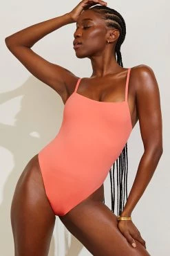 Negative Underwear New Dip Straight One-Piece In Coral 8 Negative Underwear New Dip Straight One-Piece In Coral