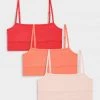 Negative Underwear Cotton Bralette In Cherry And In Coral And In Peach (3 Pack) Bras