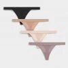 Negative Underwear Underwear Silky Thong In Black And In Buff And In Peach And In Haze (4 Pack)
