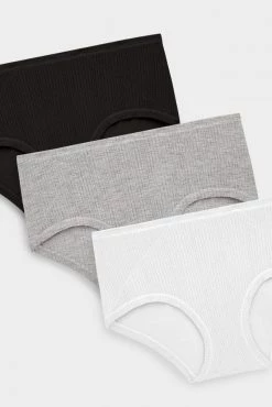 Negative Underwear Whipped Boy Short In Black And In White And In Heather Grey (3 Pack)