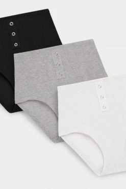 Negative Underwear Whipped High Rise In Black And In White And In Heather Grey (3 Pack) Underwear