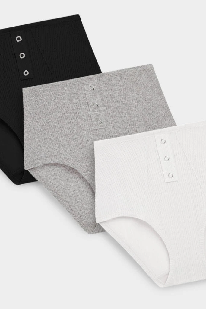 Negative Underwear Whipped High Rise In Black And In White And In Heather Grey (3 Pack) Underwear 2 Negative Underwear Whipped High Rise In Black And In White And In Heather Grey (3 Pack) Underwear