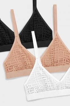 Negative Underwear Essaouira Non-Wire Bra In Black And In Buff And In White (3 Pack) Bras