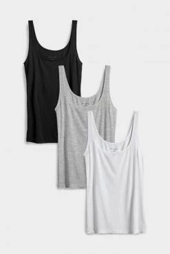 Negative Underwear Whipped A-Top In Black And In White And In Heather Grey (3 Pack) Lounge