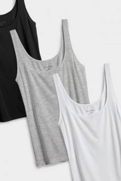 Negative Underwear Whipped A-Top In Black And In White And In Heather Grey (3 Pack) Lounge