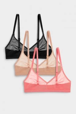Negative Underwear Sieve Non-Wire Bra In Black And In Buff And In Coral (3 Pack) Bras