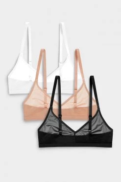 Negative Underwear Sieve Non-Wire Bra In Black And In Buff And In White (3 Pack)