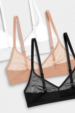 Negative Underwear Sieve Non-Wire Bra In Black And In Buff And In White (3 Pack)