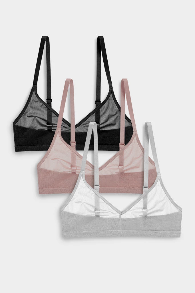 Negative Underwear Sieve Non-Wire Bra In Black And In Haze And In Moon (3 Pack) Bras 1 Negative Underwear Sieve Non-Wire Bra In Black And In Haze And In Moon (3 Pack) Bras