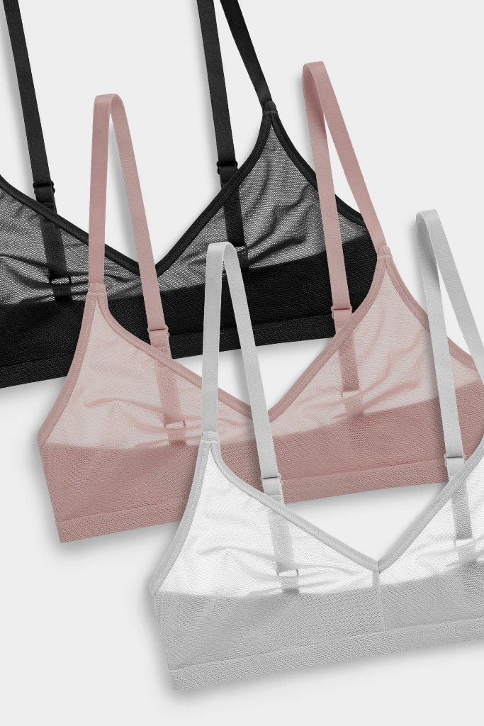 Negative Underwear Sieve Non-Wire Bra In Black And In Haze And In Moon (3 Pack) Bras 2 Negative Underwear Sieve Non-Wire Bra In Black And In Haze And In Moon (3 Pack) Bras