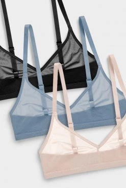 Negative Underwear Bras Sieve Non-Wire Bra In Black And In Peach And In Slate (3 Pack)