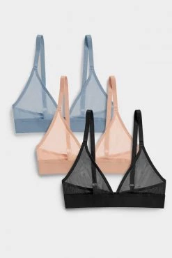 Negative Underwear Sieve Triangle Bra In Black And In Buff And In Slate (3 Pack) Bras