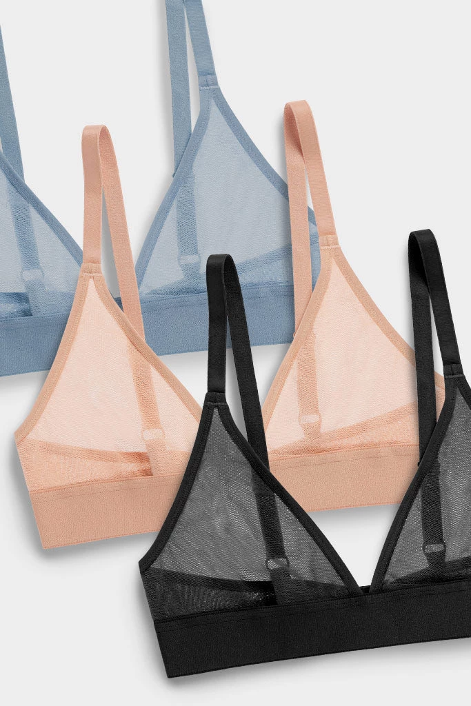 Negative Underwear Sieve Triangle Bra In Black And In Buff And In Slate (3 Pack) Bras 2 Negative Underwear Sieve Triangle Bra In Black And In Buff And In Slate (3 Pack) Bras