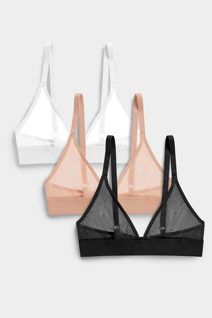 Negative Underwear Sieve Triangle Bra In Black And In Buff And In White (3 Pack) Bras 1 Negative Underwear Sieve Triangle Bra In Black And In Buff And In White (3 Pack) Bras