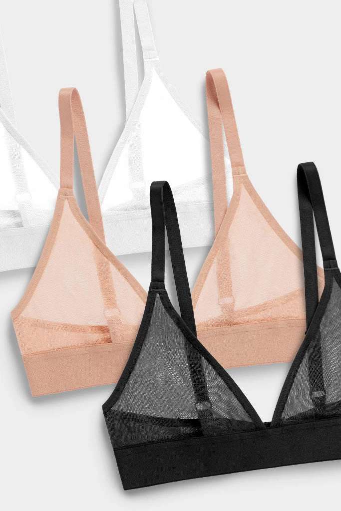 Negative Underwear Sieve Triangle Bra In Black And In Buff And In White (3 Pack) Bras 2 Negative Underwear Sieve Triangle Bra In Black And In Buff And In White (3 Pack) Bras