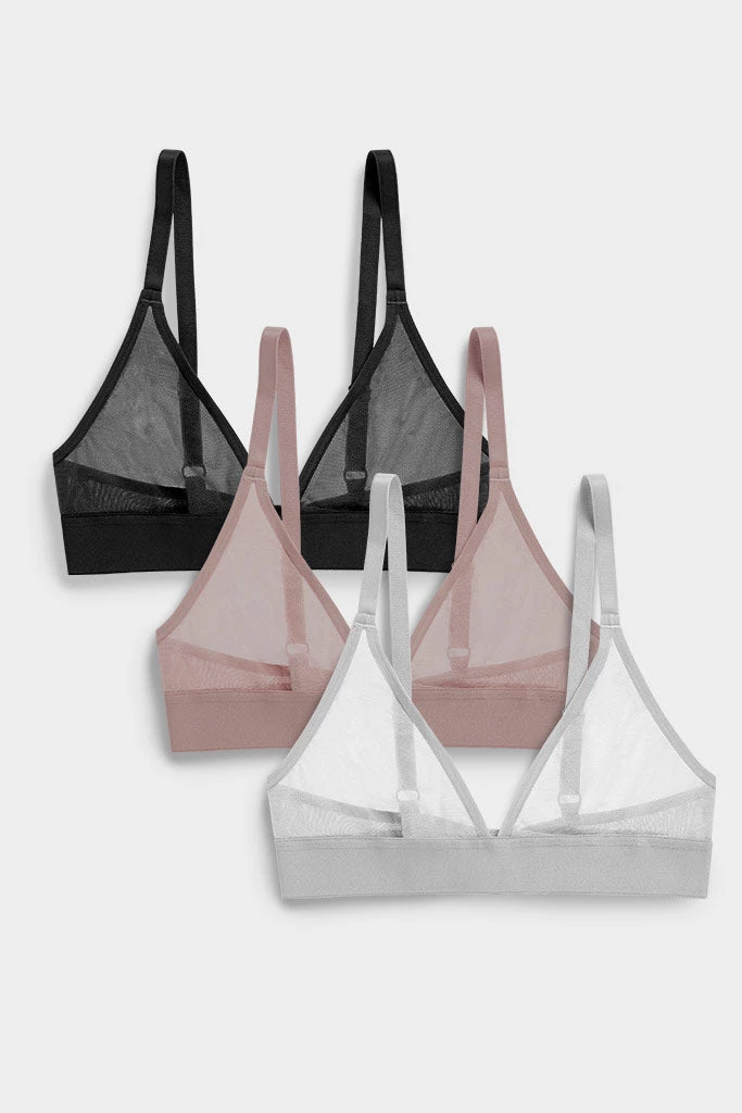Negative Underwear Sieve Triangle Bra In Black And In Haze And In Moon (3 Pack) Bras 1 Negative Underwear Sieve Triangle Bra In Black And In Haze And In Moon (3 Pack) Bras