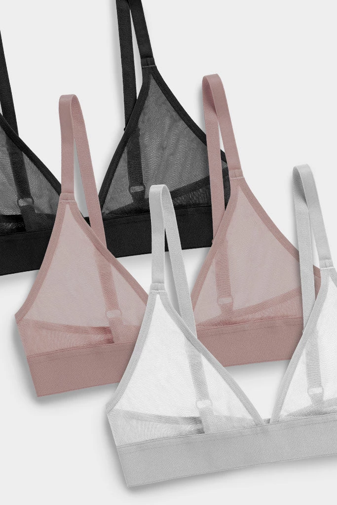 Negative Underwear Sieve Triangle Bra In Black And In Haze And In Moon (3 Pack) Bras 2 Negative Underwear Sieve Triangle Bra In Black And In Haze And In Moon (3 Pack) Bras
