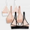 Negative Underwear Bras Sieve Triangle Bra In Buff + Black And In Buff And In Buff + White (3 Pack)