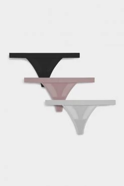 Negative Underwear Underwear Sieve Thong In Black And In Haze And In Moon (3 Pack)