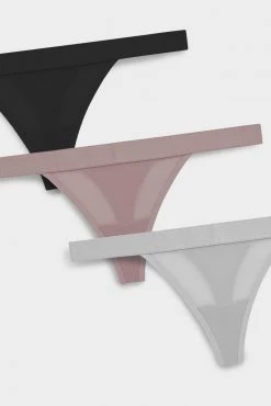 Negative Underwear Underwear Sieve Thong In Black And In Haze And In Moon (3 Pack)